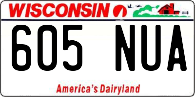 WI license plate 605NUA