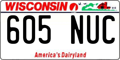 WI license plate 605NUC
