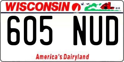 WI license plate 605NUD