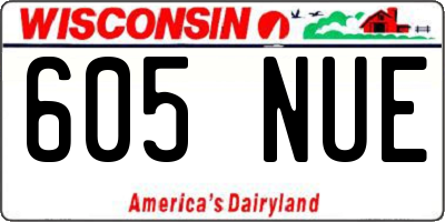 WI license plate 605NUE