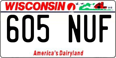 WI license plate 605NUF