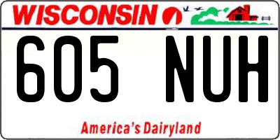 WI license plate 605NUH