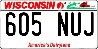 WI license plate 605NUJ
