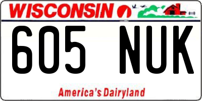 WI license plate 605NUK