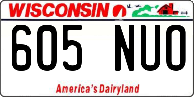 WI license plate 605NUO