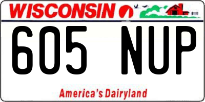 WI license plate 605NUP