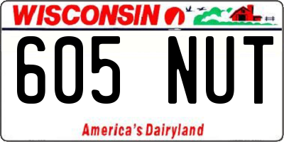 WI license plate 605NUT
