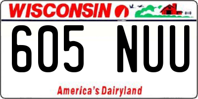 WI license plate 605NUU