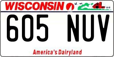 WI license plate 605NUV