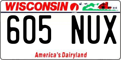 WI license plate 605NUX