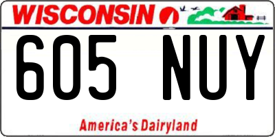 WI license plate 605NUY