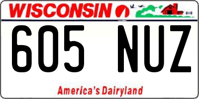 WI license plate 605NUZ