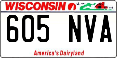WI license plate 605NVA