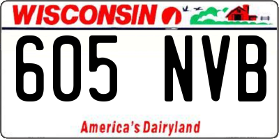 WI license plate 605NVB