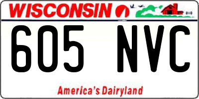 WI license plate 605NVC