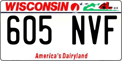 WI license plate 605NVF