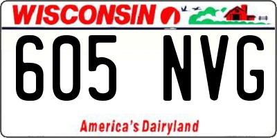 WI license plate 605NVG