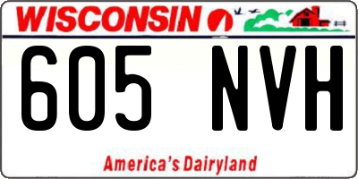 WI license plate 605NVH