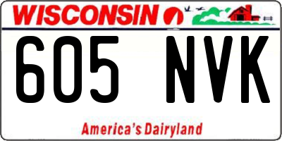 WI license plate 605NVK
