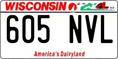WI license plate 605NVL