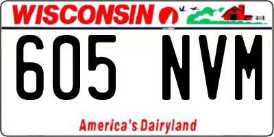 WI license plate 605NVM
