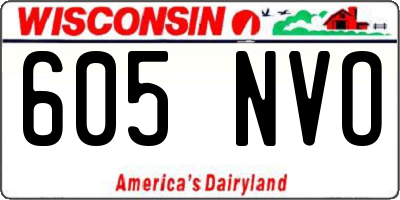WI license plate 605NVO