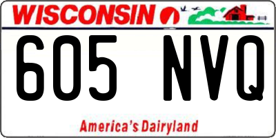 WI license plate 605NVQ