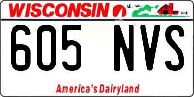 WI license plate 605NVS