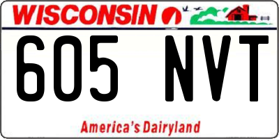 WI license plate 605NVT