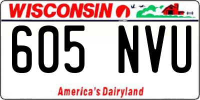 WI license plate 605NVU