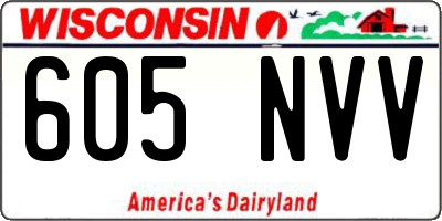 WI license plate 605NVV