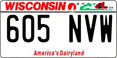 WI license plate 605NVW