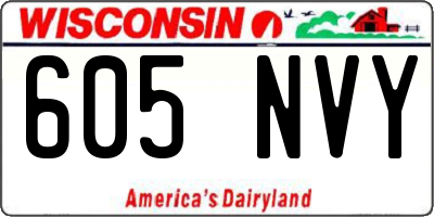 WI license plate 605NVY