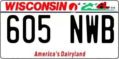 WI license plate 605NWB