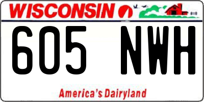 WI license plate 605NWH