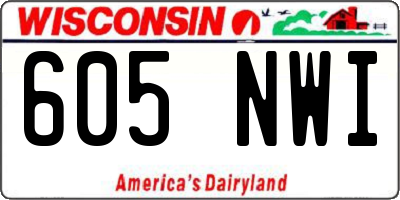 WI license plate 605NWI