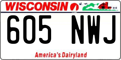WI license plate 605NWJ