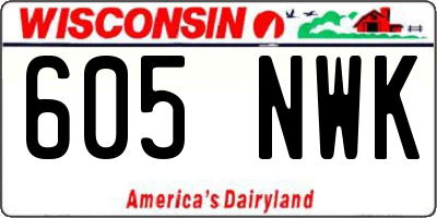 WI license plate 605NWK