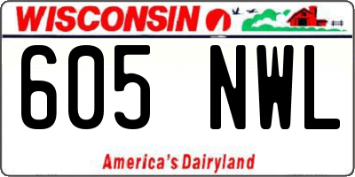 WI license plate 605NWL