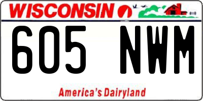 WI license plate 605NWM