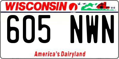 WI license plate 605NWN