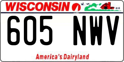WI license plate 605NWV