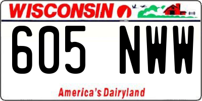 WI license plate 605NWW
