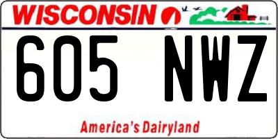 WI license plate 605NWZ