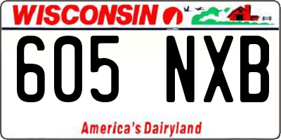 WI license plate 605NXB