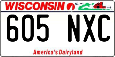 WI license plate 605NXC