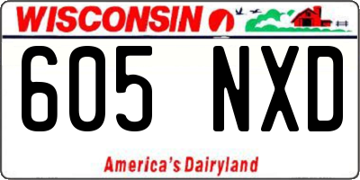 WI license plate 605NXD