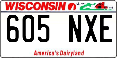 WI license plate 605NXE