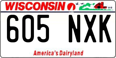 WI license plate 605NXK