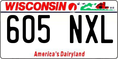 WI license plate 605NXL